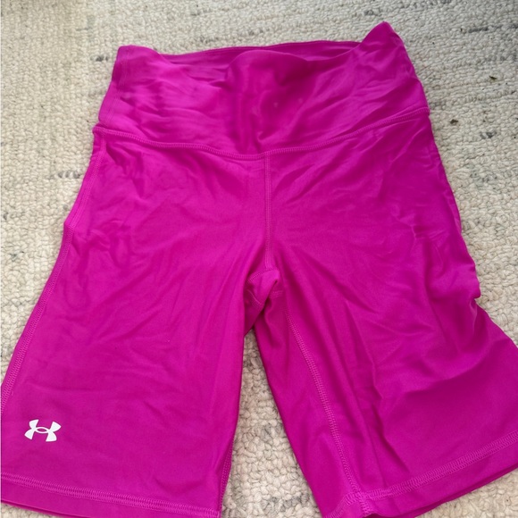 Under Armour Pants - Under Armour Women's High-Rise Bike Shorts - Hot Pink. EUC